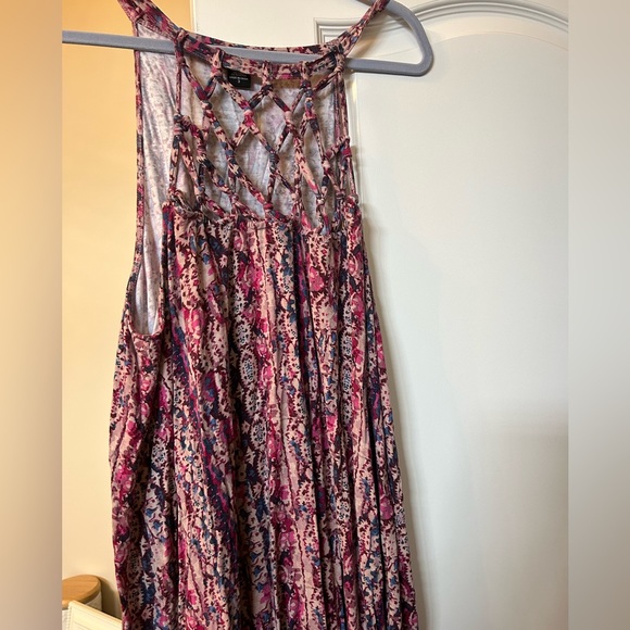 Pink Multicoloured tank with crossed neck - Picture 1 of 1